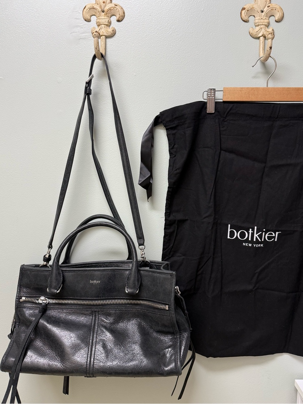 Botkier black leather satchel purse